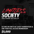 (4) 1 ON 1'S W/ CASEY HARBERTSON & LIMITLESS SOCIETY 1 YEAR MEMBERSHIP